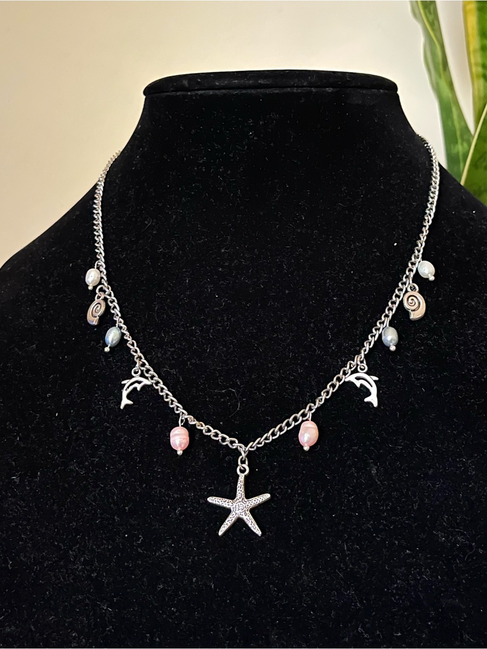 Silver Sandy Beaches Charm Necklace